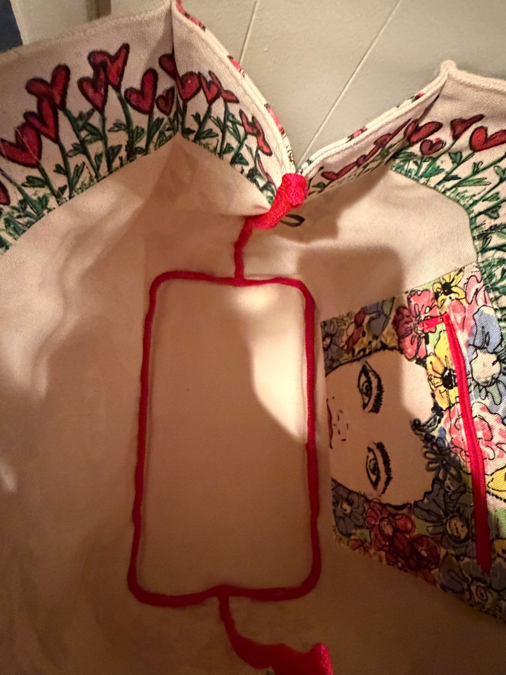 Brighton Canvas Floral Heart Tote with 'LOVE' Graphic - Picture 4 of 6